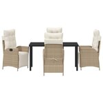 vidaXL Ensemble de salle à manger pour jardin 5 Pièces Beige Poly rotin