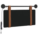 vidaXL Tête de lit suspendue Avec lumière LED Noir PU antique