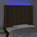 vidaXL Tête de lit à LED Marron foncé 93x16x118/128 cm Tissu