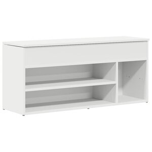 vidaXL Banc à chaussures blanc 102x30 5x45 cm bois d'ingénierie