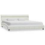 Vidaxl cadre de lit avec led blanc similicuir 150x200 cm