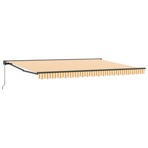 vidaXL Auvent Rétractable Orange et Blanc 450x300 cm
