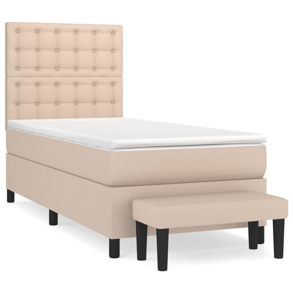 vidaXL Sommier à lattes de lit avec matelas Cappuccino 80x200 cm
