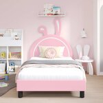 vidaXL Cadre de lit pour enfants avec tête de lit Rose 90 x 200 cm PU