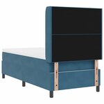 vidaXL Lit à ressorts avec matelas Bleu 90 x 200 cm Velours
