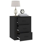 vidaXL Table de chevet Noir 50x36x60 cm Bois d’ingénierie