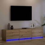 vidaXL Armoire TV avec LEDs avec tiroir Chêne artisan 162 x 34 x 40 cm