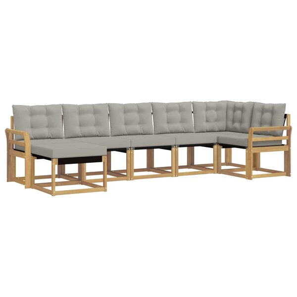 vidaXL Ensemble de canapés d'extérieur 7 pc Blanc et gris clair
