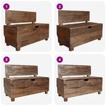 vidaXL Banc bois massif d'acajou 86x40x60 cm