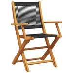 vidaXL Chaises de jardin pliantes lot de 8 noir bois d'acacia massif