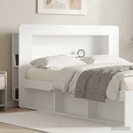 vidaXL Cabinet de Tête de Lit Blanc brillant Bois d’ingénierie