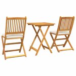 vidaXL Ensemble bistro de jardin 3 Pièces Marron Bois d'acacia massif