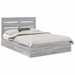 vidaXL Lit de Rangement Gris Sonoma 150 x 200 cm Bois d'ingénierie