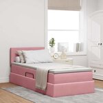 vidaXL Lit de Rangement avec matelas Rose 100 x 200 cm Velours