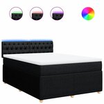 vidaXL Sommier à lattes de lit avec matelas Noir 160x200 cm Tissu