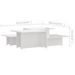 Vidaxl table basse 2pièces blanc brillant 111 5x50x33cm bois d'ingénierie