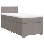 vidaXL Sommier à lattes de lit avec matelas Taupe 90x200 cm Tissu