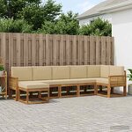 vidaXL Ensemble de canapés d'extérieur 7 Pièces Naturel et Beige