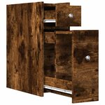 vidaXL Armoire de salle de bain étroite avec roulettes chêne fumé