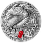SERPENT ÉMERGENT DU LAIR Cycle sexagénaire chinois Pièce de 2 oz en argent 10000 Francs Tchad 2025