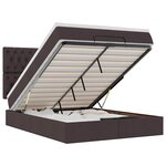 VidaXL Cadre de lit ottoman avec matelas marron foncé 140x200 cm tissu