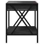 vidaXL Table de chevet avec LED infini noir 40x40x49 cm