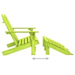 vidaXL Chaise de jardin Adirondack 2 places et pouf sapin massif vert