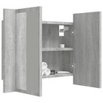 vidaXL Armoire à miroir LED Sonoma gris 60x12x45 cm Bois d'ingénierie