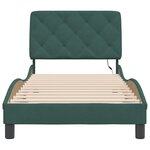 vidaXL Cadre de lit avec lumières LED vert foncé 80x200 cm velours