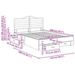 vidaXL Cadre de lit Chêne fumé 140 x 200 cm Bois d'ingénierie