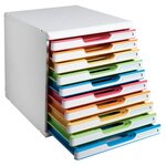 Module De Classement Modulo Black Office 10 Tiroirs Fermés - Blanc/arlequin - Exacompta