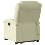 vidaXL Fauteuil inclinable de massage électrique crème cuir véritable
