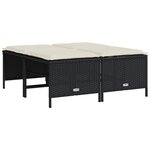 vidaXL Salon de jardin 5 Pièces avec coussins noir résine tressée