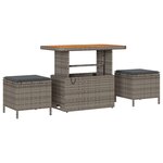 Ensemble de canapé de jardin de 13 pièces avec coussins Gris Poly Rotin Acacia