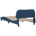 vidaXL Cadre de lit sans matelas bleu 100x200 cm tissu