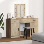 vidaXL Table de Toilette avec tiroir 3 Pièces Marron 50 x 41 x 135 cm