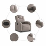 vidaXL Fauteuil inclinable électrique taupe tissu