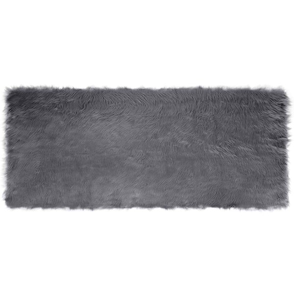vidaXL Tapis en fausse Tafalla Anthracite 80 x 200 cm Polyester