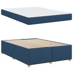 vidaXL Cadre de lit avec matelas Bleu 140 x 200 cm tissu