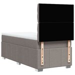 vidaXL Sommier à lattes de lit avec matelas Taupe 80x200 cm Tissu