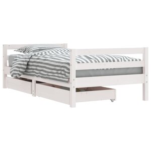 vidaXL Cadre de lit pour enfant tiroirs blanc 80x160cm bois pin massif
