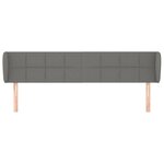 vidaXL Tête de lit avec oreilles Gris foncé 203x23x78/88 cm Tissu