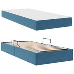 vidaXL Lit avec rangement et matelas Bleu foncé 90 x 200 cm Velours