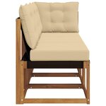 vidaXL Canapé d’extérieur milieu et coin avec coussin 3 Pièce Naturel