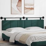 vidaXL Tête de lit suspendue Avec lumière LED Vert foncé Tissu