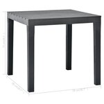 vidaXL Table de jardin Anthracite 78x78x72 cm Plastique