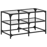 vidaXL Table basse avec dessus en verre transparent 78 5x40x45cm acier