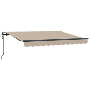 vidaXL Auvent Rétractable Beige 250 x 200 cm tissu