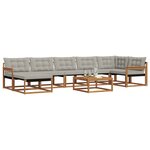 vidaXL Ensemble de canapés d'extérieur 8 Pièces Gris Naturel et Clair