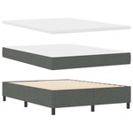 vidaXL Lit à ressorts avec matelas Gris foncé 140 x 190 cm tissu